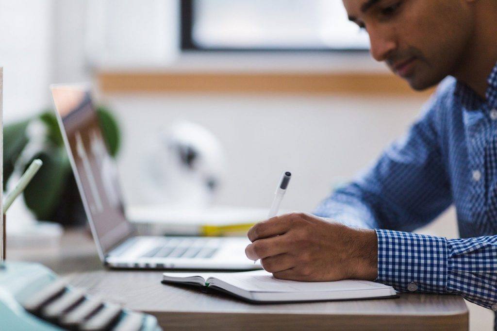 Man Writing Laptop Computer Write  - StockSnap / Pixabay