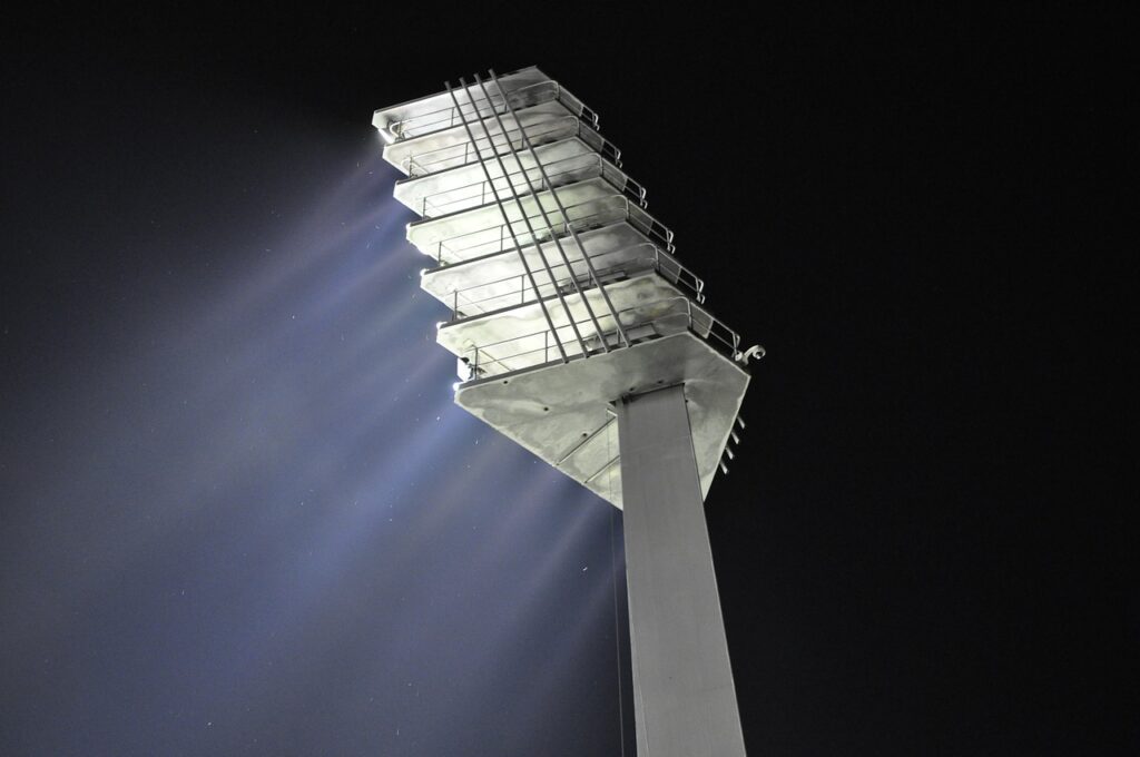 floodlight, night, football